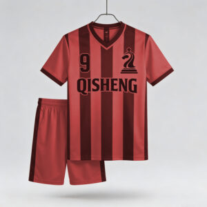 cjh (22) Soccer Jersey Thailand Quality Custom DARK RED Color Blocking Team Football Jerseys Set